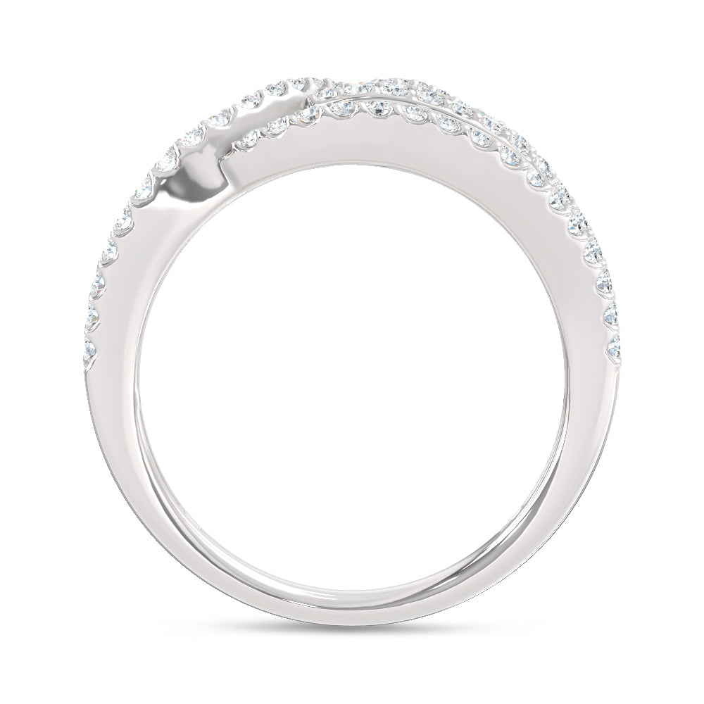 14K White Gold Lab Grown Diamond 2 3/8 Ct.Tw. Round and Tapper Fashion Band