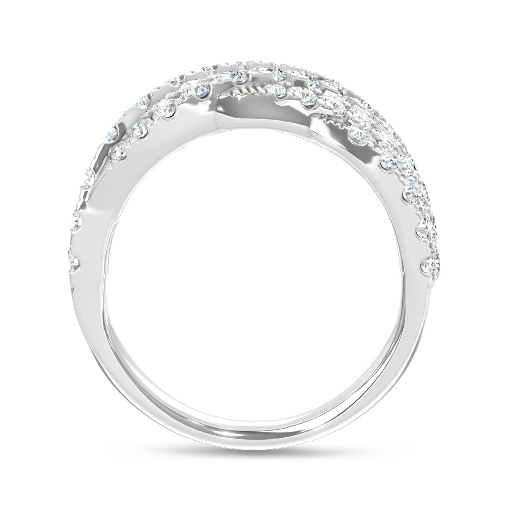 14K White Gold Lab Grown Diamond 2 1/2 Ct.Tw. Round and Tapper Fashion Band