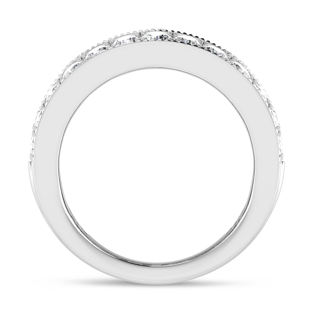 14K White Gold 3 1/8 Ct.Tw. Labgrown Diamond Round and Baguette Fashion Band