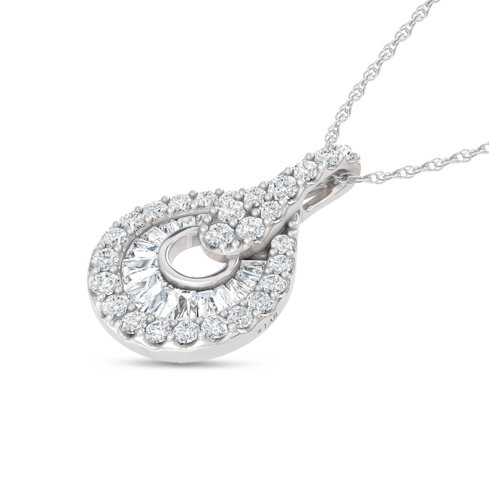 14K White Gold Lab Grown Diamond 2 Ct.Tw. Fashion Pendant