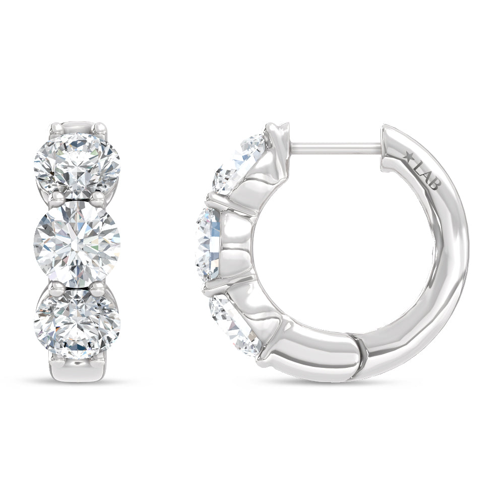 14K White Gold Lab Grown Diamond 1 Ct.Tw. Hoop Earrings
