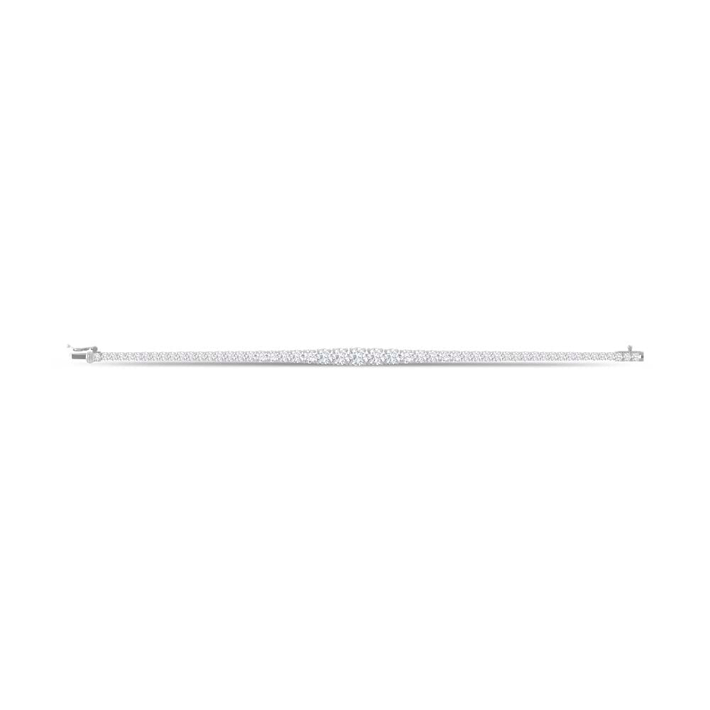 14K White Gold Lab Grown Diamond 5 Ct.Tw. Gratuating Bracelet