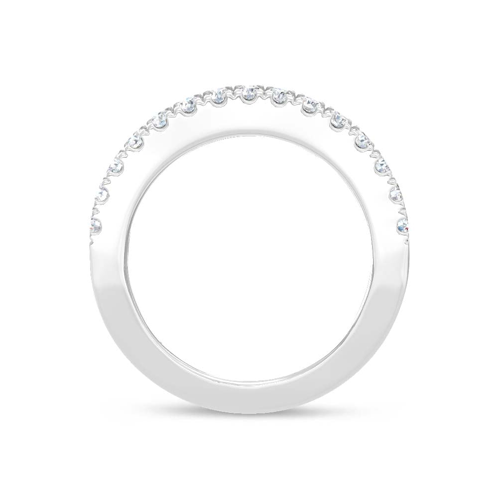 14K White Gold Lab Grown Diamond Round and Tapper 5 Ct.Tw. Fashion Ring
