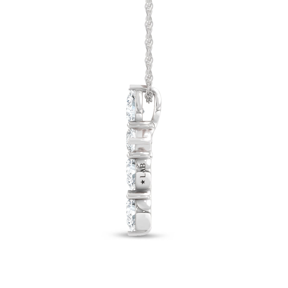 14K White Gold Lab Grown Diamond 1 Ct.Tw. Cross Pendant