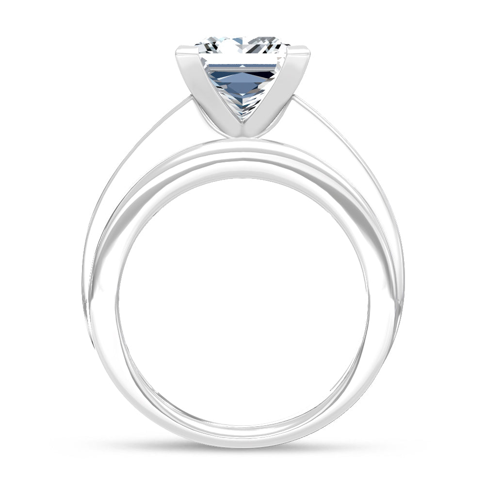 14K White Gold Lab Grown Diamond 5 1/2 Ct.Tw. Engagement Ring (Princess Canter)