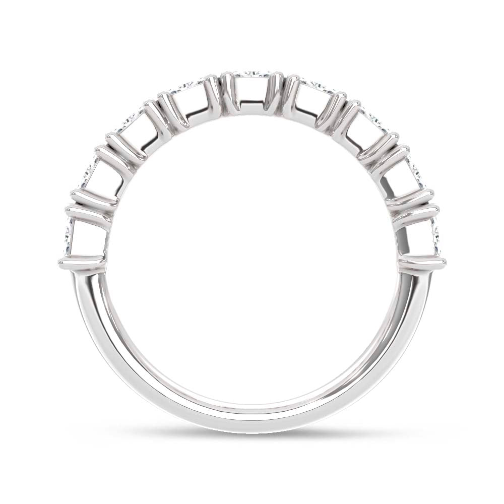 14K White Gold Lab Grown Diamond Radiant Cut Shape 3 Ct.Tw. Half Way Band
