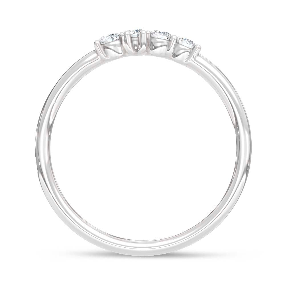10K White Gold Lab Grown Diamond 1/4 Ct.Tw. Cross Ring