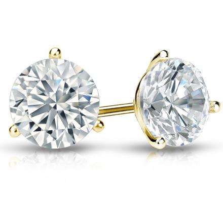 14K Yellow Gold Lab Grown Diamond 2 Ct.Tw. IGI Certified CVD VS1+ G+ Martini Stud Earrings (Available in 0.15ctw to 3ctw)