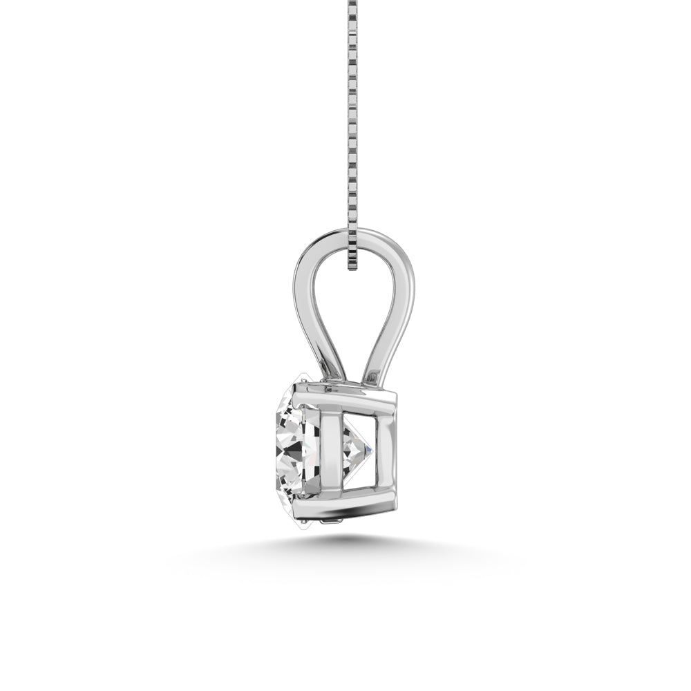 14K White Gold Lab Grown Diamond 3/4 Ct.Tw. IGI Certified CVD VS1+ G+ Solitaire Pendant (Available in 0.10ctw to 2ctw)