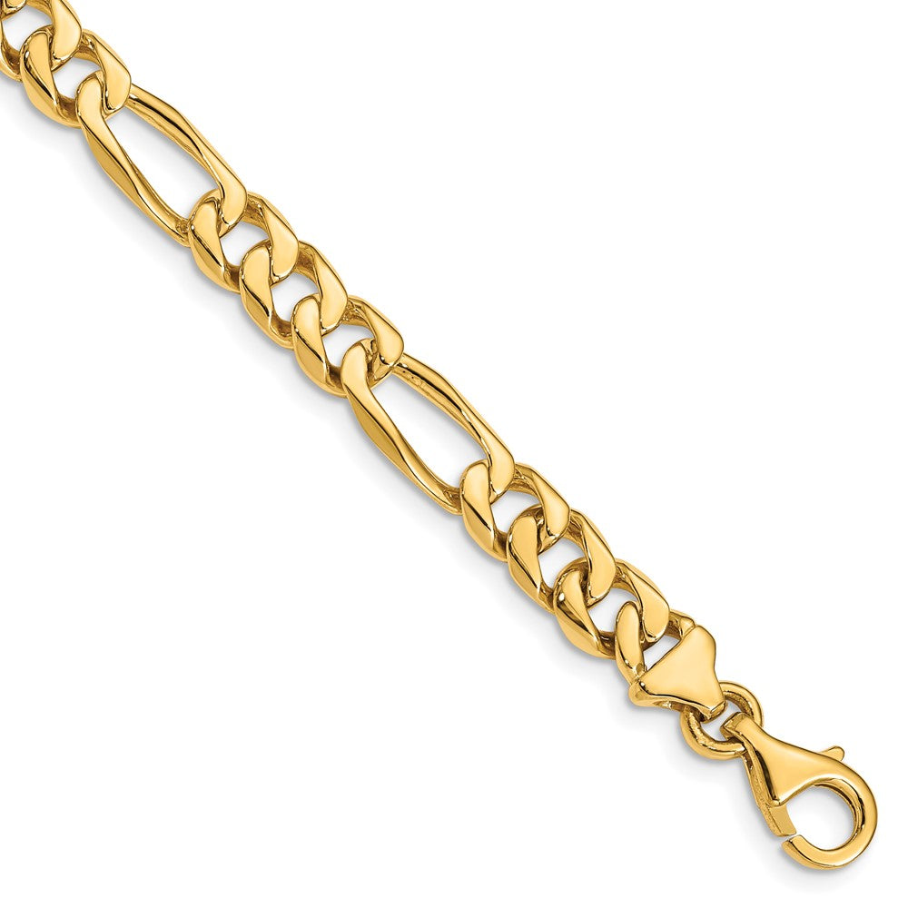 14k 7mm Hand-Polished Figaro Link (Per Inch)