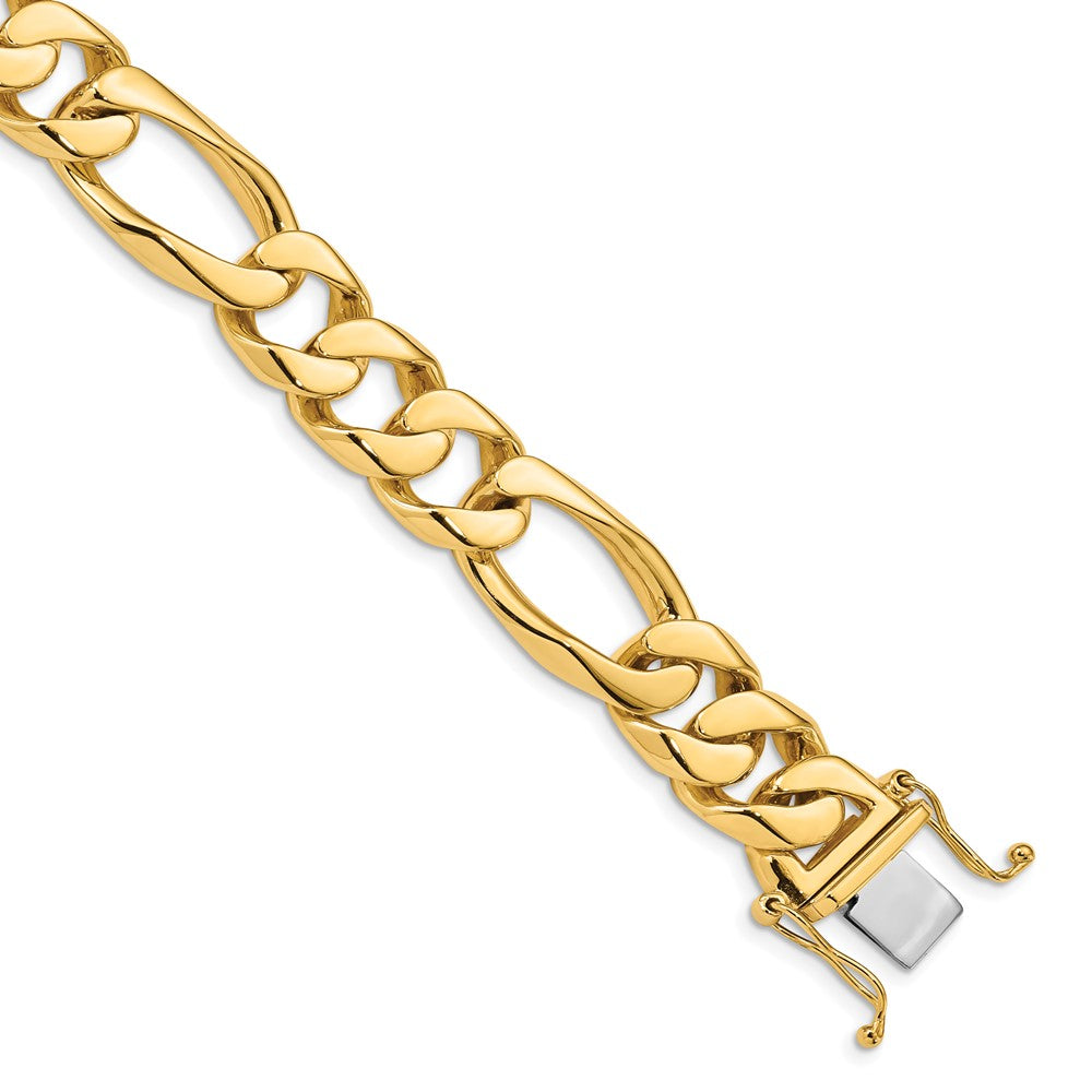 14k 13mm Hand-polished Figaro Link (Per Inch)
