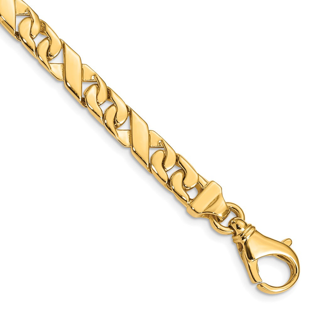 14K 6.7mm Hand-polished Fancy Link (Per Inch)