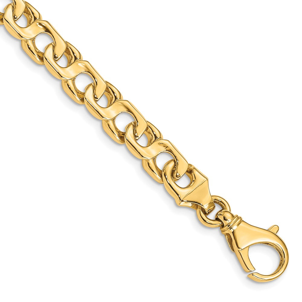 14K 7.4mm Hand-polished Fancy Link (Per Inch)