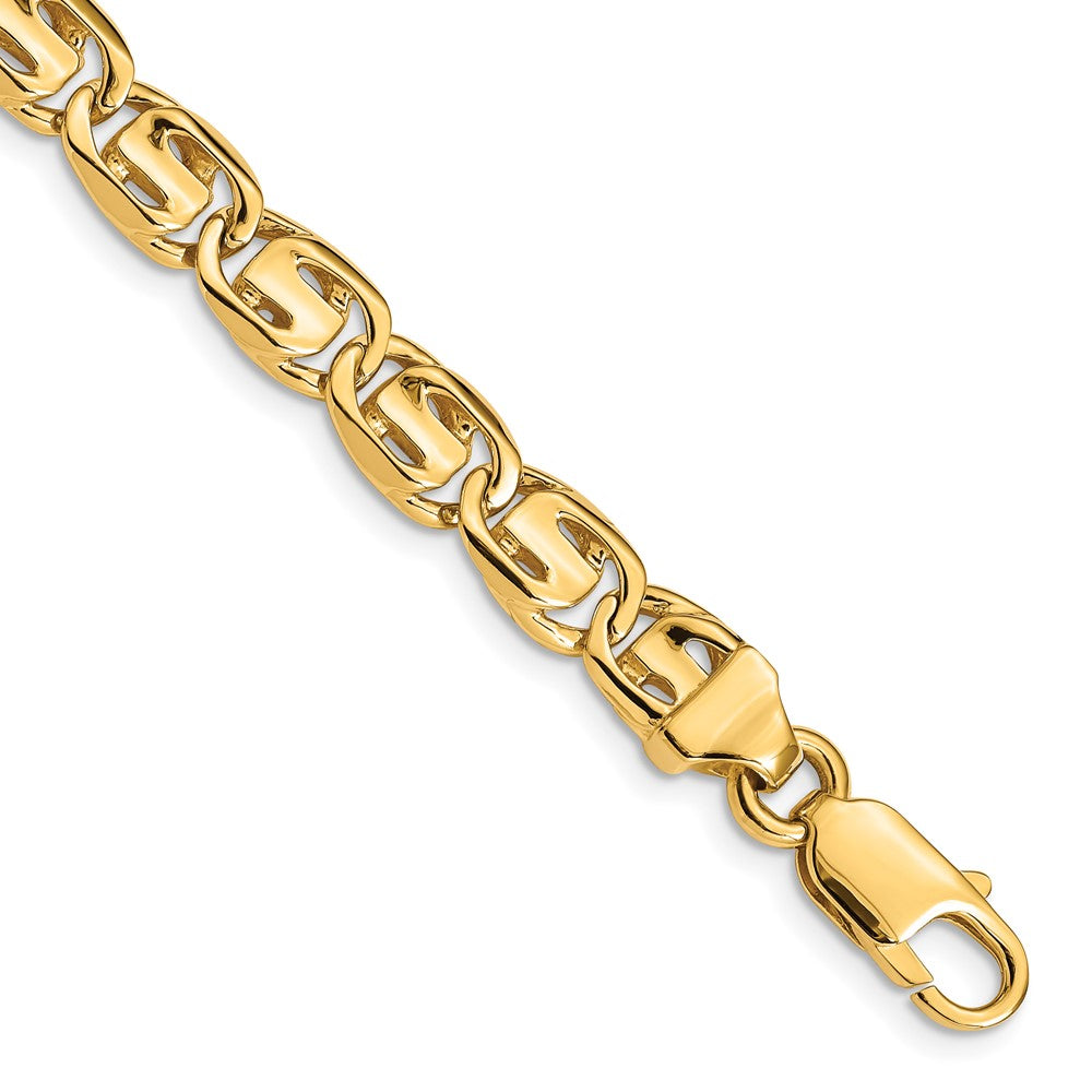 14K 7.5mm Hand-polished Fancy Link (Per Inch)