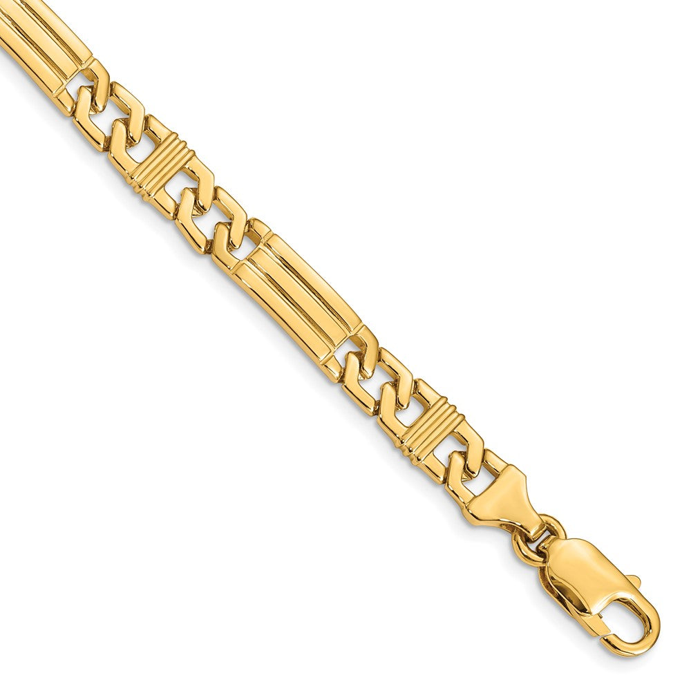 14k 7mm Hand-Polished Fancy Link Chain