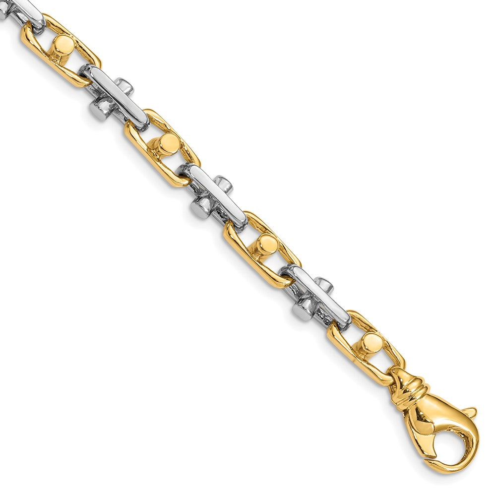 14K Two-tone 5.8mm Hand-polished Fancy Link (Per Inch)