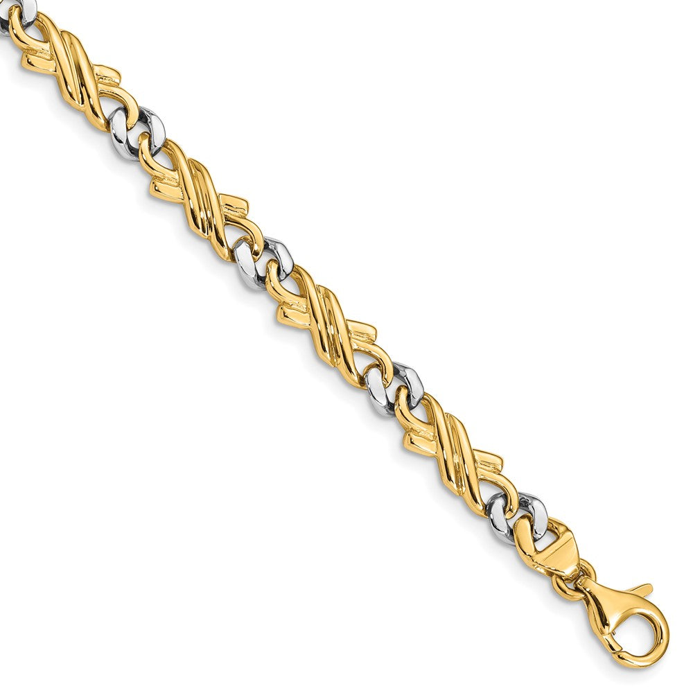 14k Two-tone 6mm Fancy Link Chain