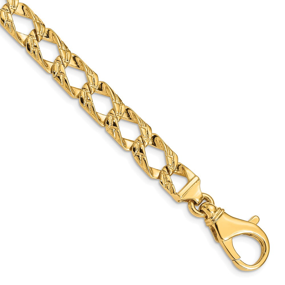 14k 8.6mm Hand Polished Fancy Link Chain (Per Inch)