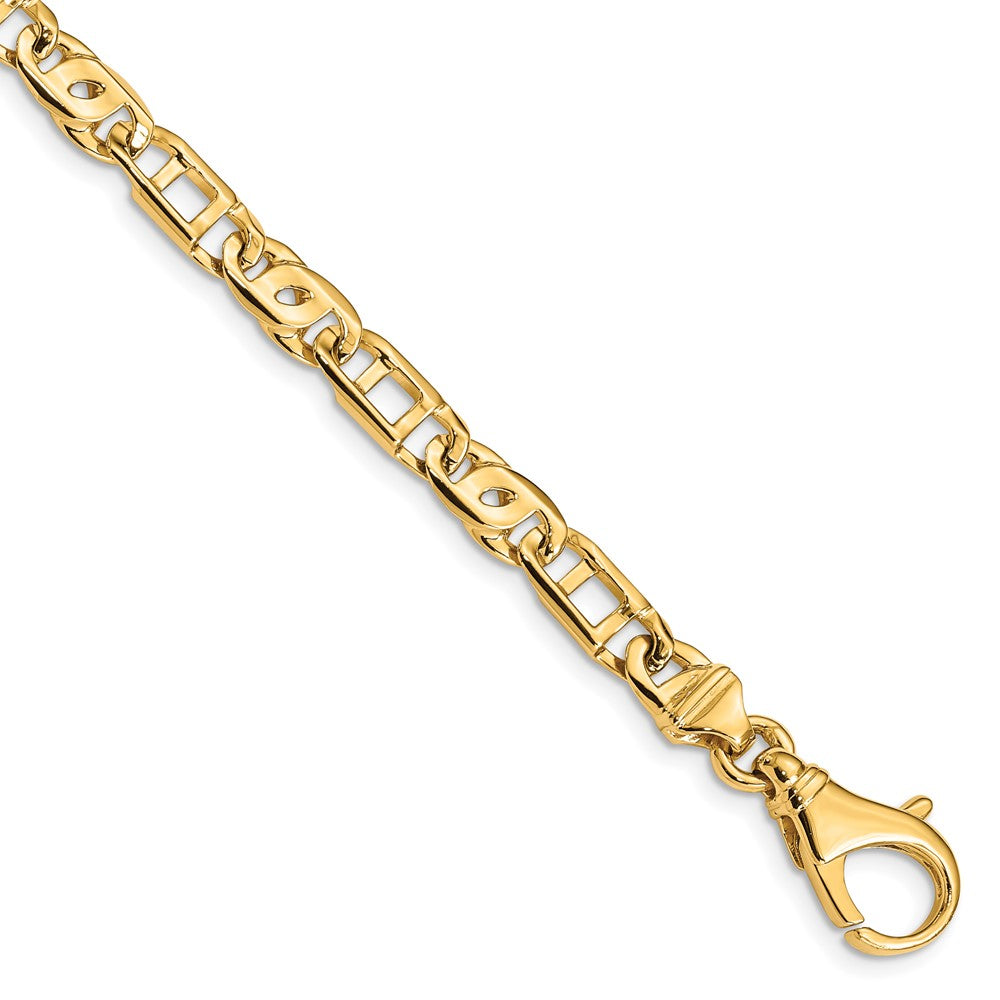 14K 5.5mm Hand Polished Fancy Link Chain