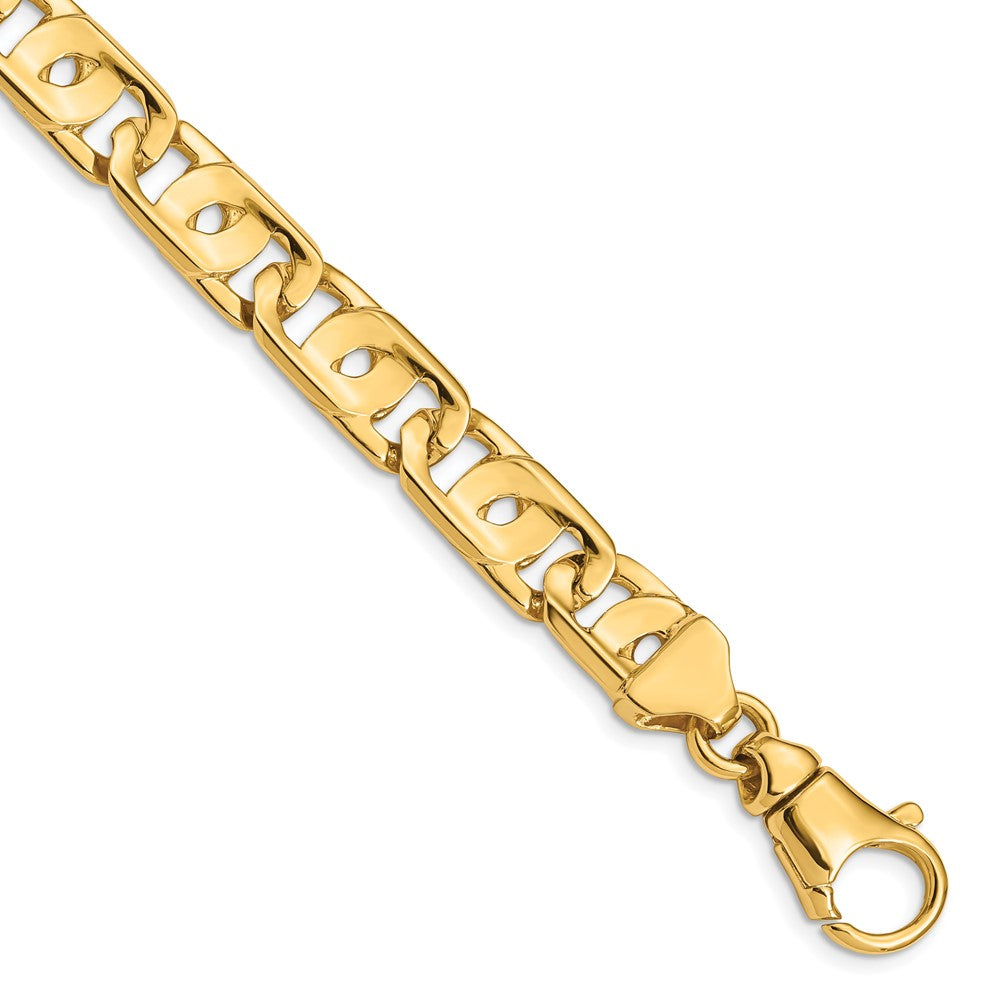 14k 10mm Hand-polished Fancy Link Chain