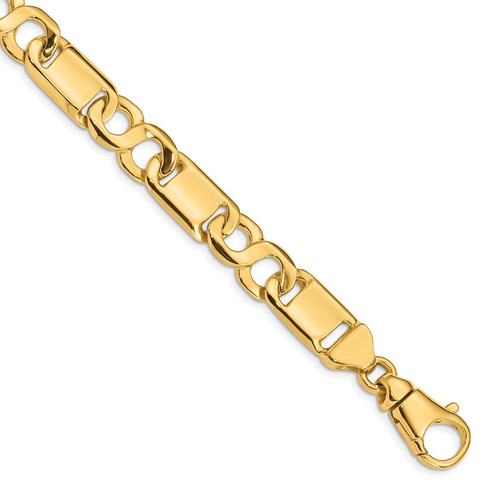 14k 10.4mm Hand-polished Fancy Link Chain