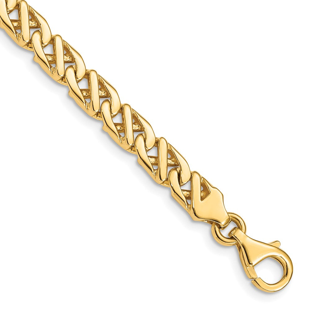 14K 6.1mm Hand-polished Fancy Link (Per Inch)