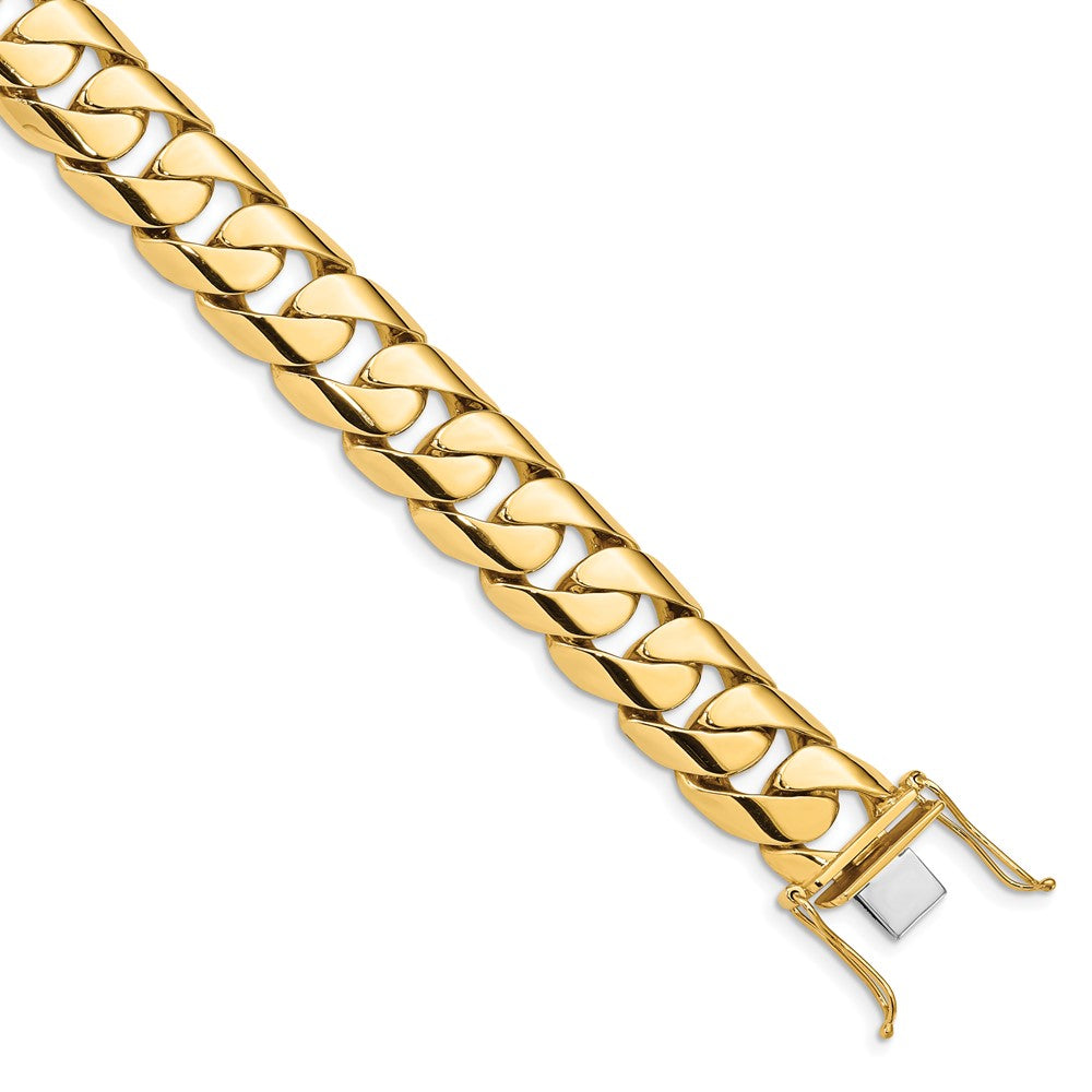 14k 15.4mm Hand-polished Rounded Curb Link (Per Inch)