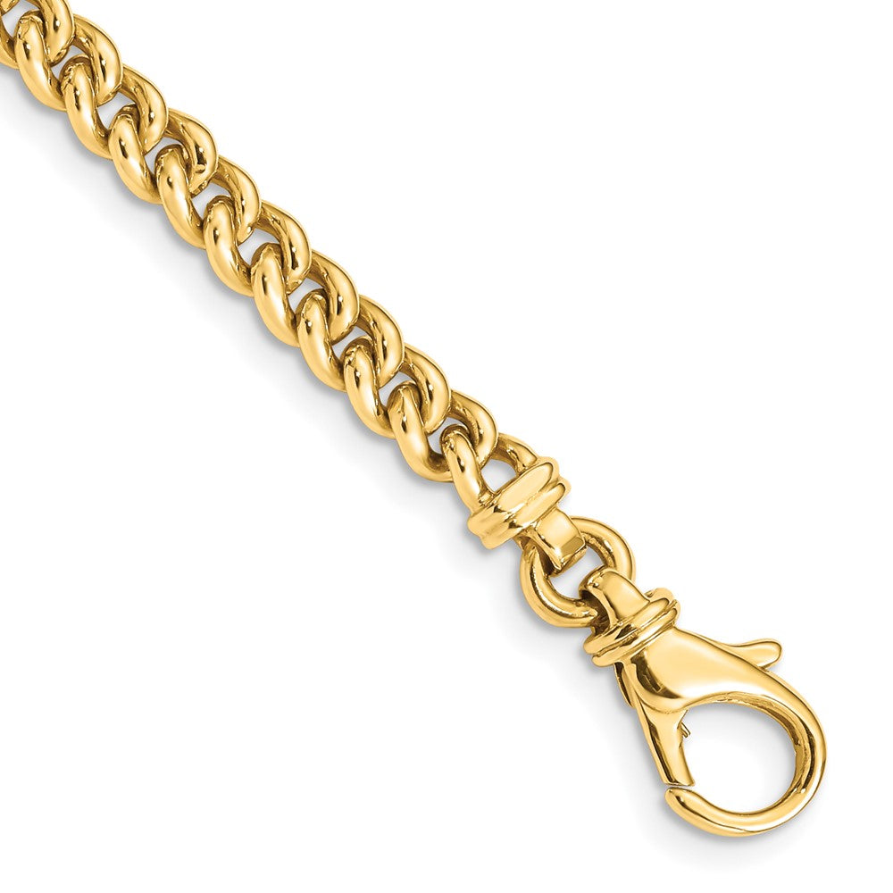 14k 4.5mm Hand Polished Fancy Link (Per Inch)