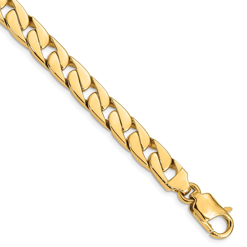 14k 8.00mm Hand-polished Long Link Half Round Curb Chain (Per Inch)