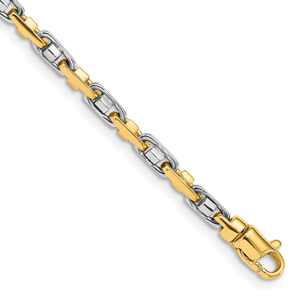 14k Two-tone 3.5mm Fancy Link Chain (Per Inch)