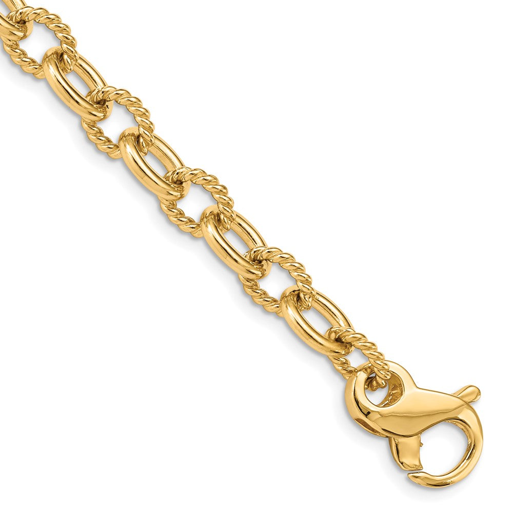 14k 7.8mm Hand-polished Fancy Link (Per Inch)