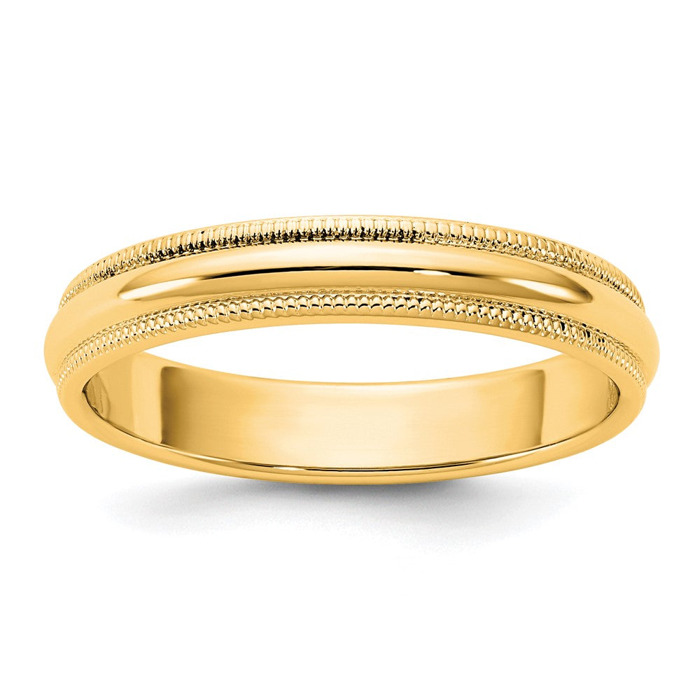 14KY 3.5mm Milgrain Half Round Band