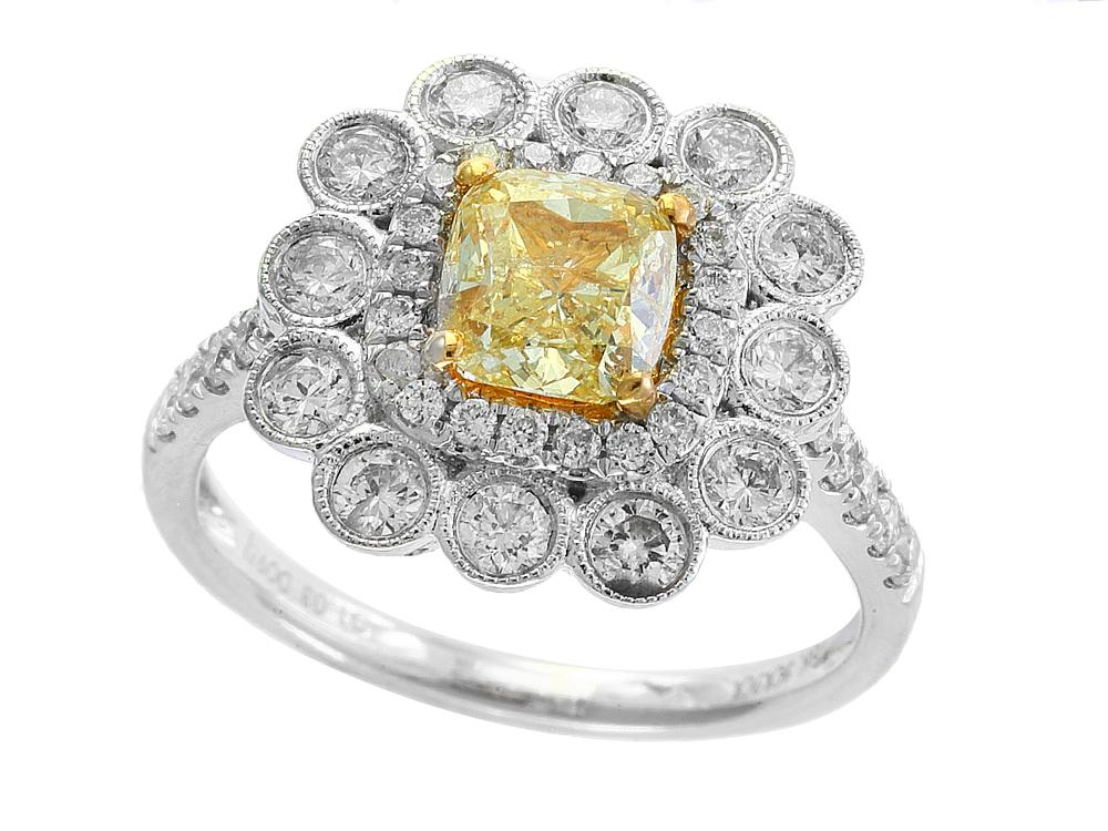 EFFY 18K WHITE and YELLOW GOLD RING