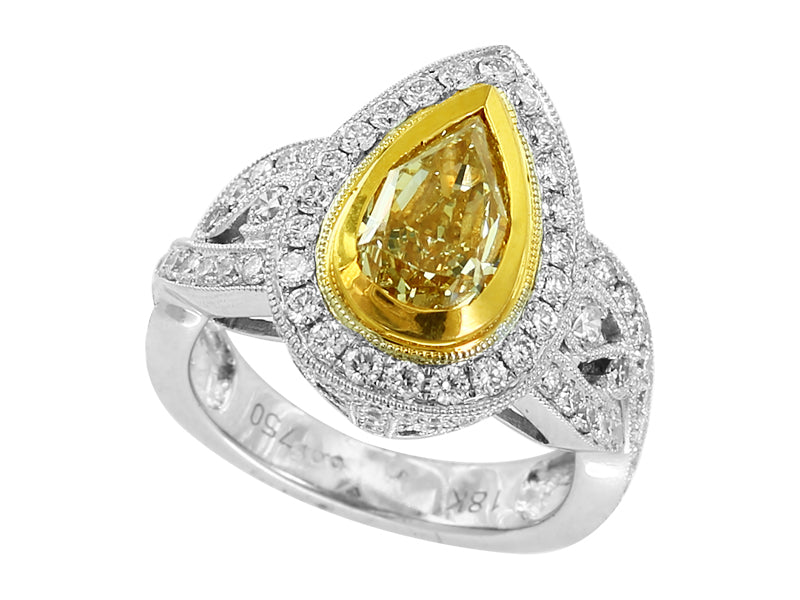 EFFY 18K WHITE and YELLOW GOLD RING