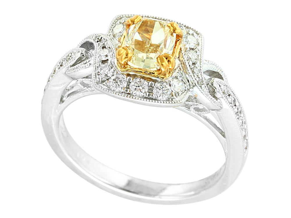 EFFY 18K WHITE and YELLOW GOLD RING