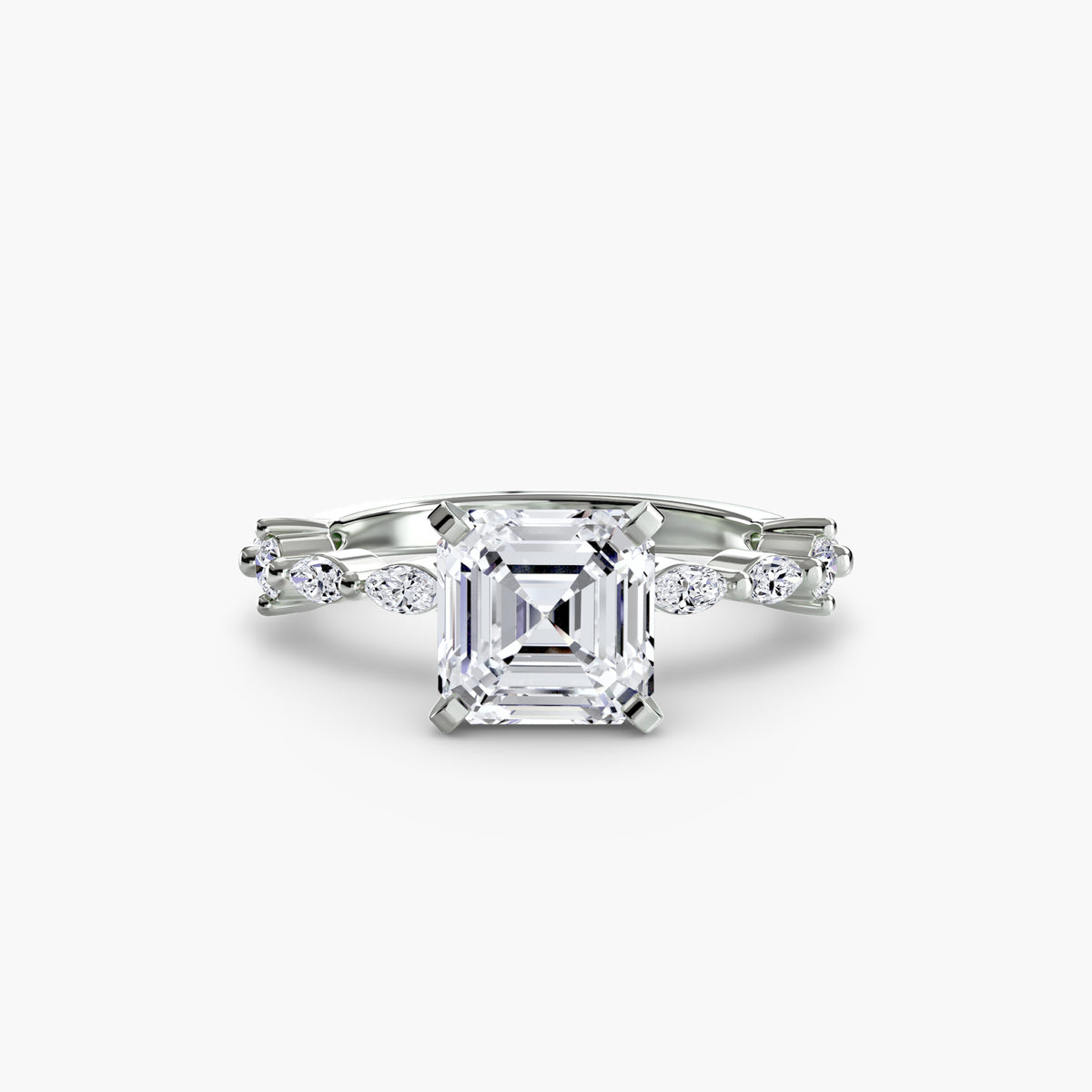Ring Setting - 18K White Gold (Marquise)
