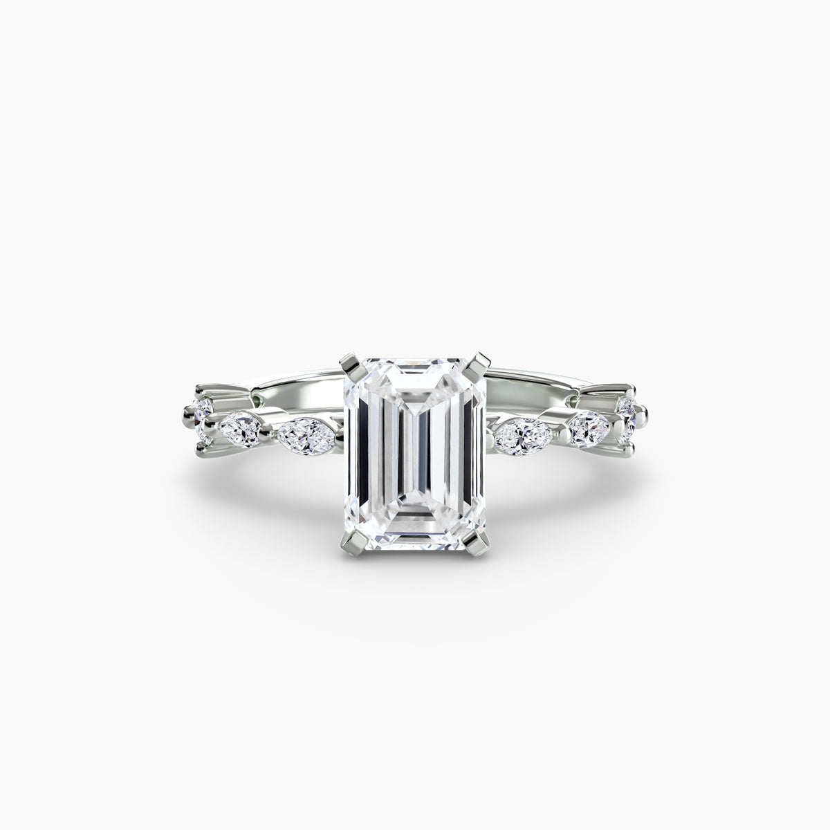 Ring Setting - 18K White Gold (Heart)