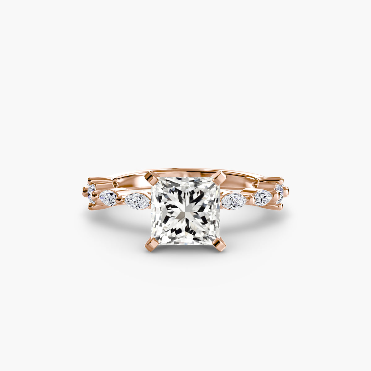 Ring Setting - 18K Rose Gold (Cushion)