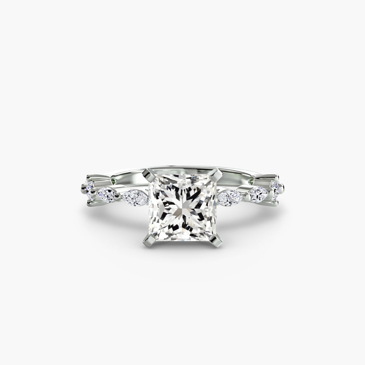 Ring Setting - 18K White Gold (Cushion)