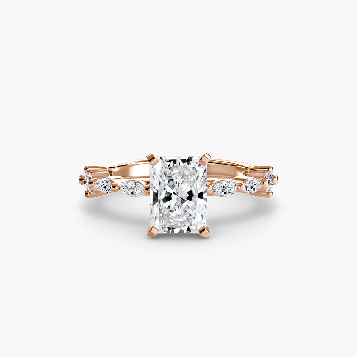 Ring Setting - 18K Rose Gold (Asscher)