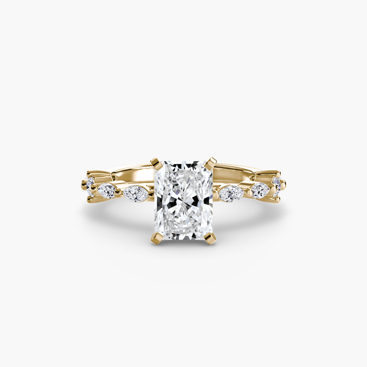 Ring Setting - 14K Yellow Gold (Asscher)