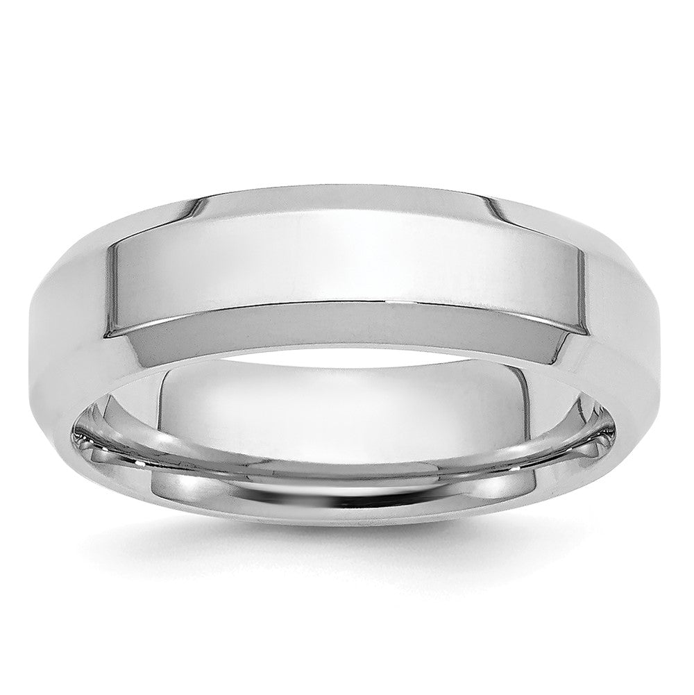 Platinum 5mm Polished Beveled Edge Size 10 Wedding Band
