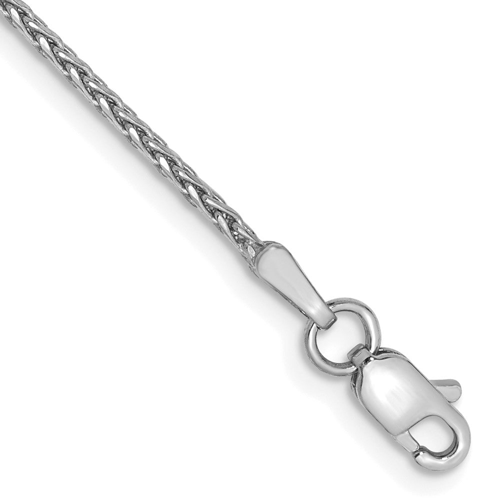 14K White Gold 1.4mm D/C Parisian Wheat Chain Anklet