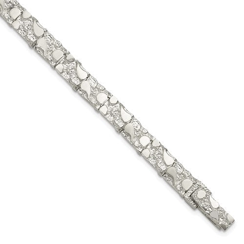 Sterling Silver Rhodium Plated Diam. Men's Ring