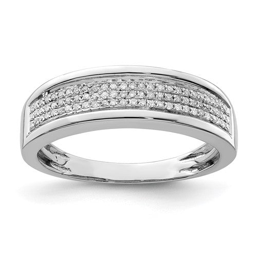 Sterling Silver Rhodium-plated Men's Onyx Ring