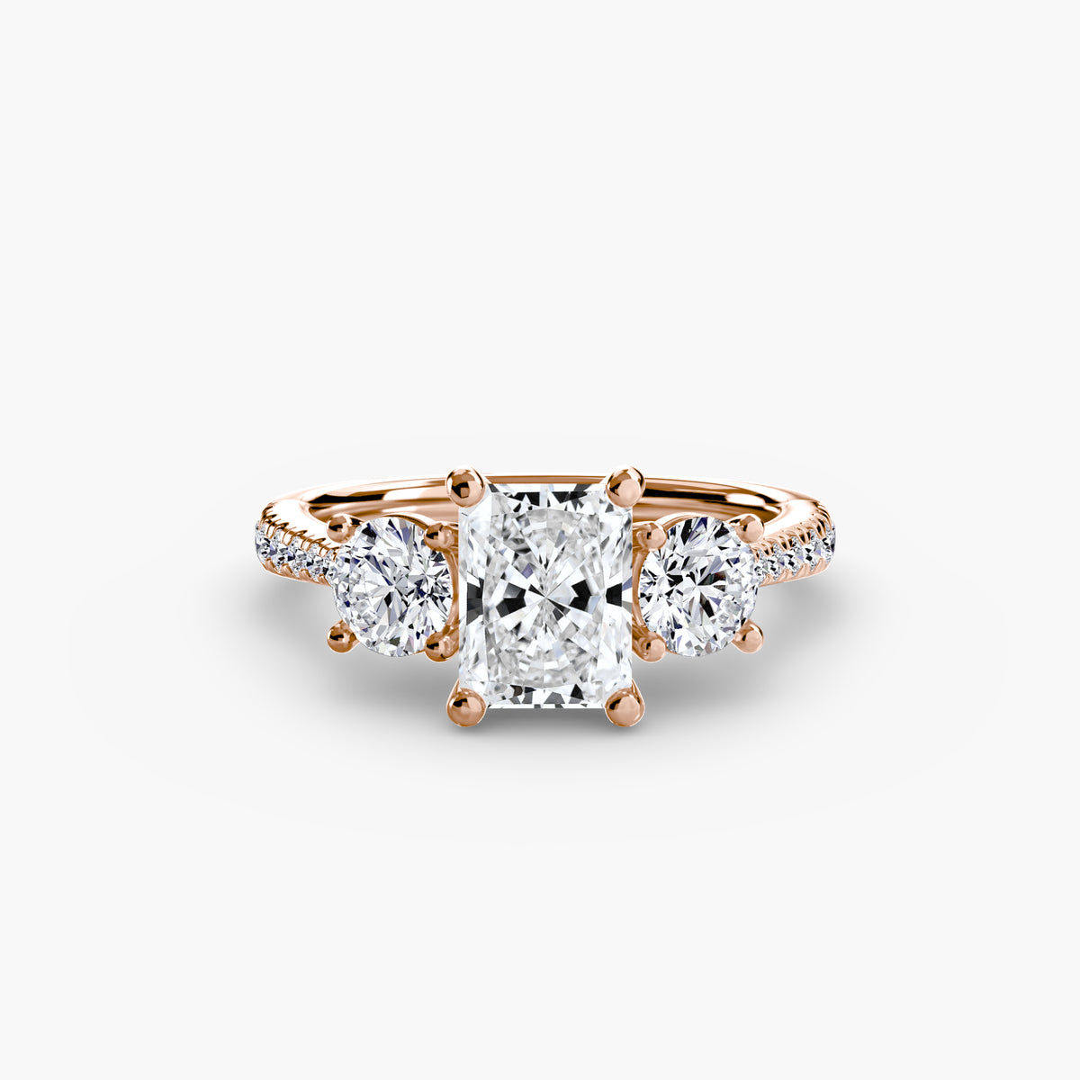 Ring Setting - 18K Rose Gold (Asscher)