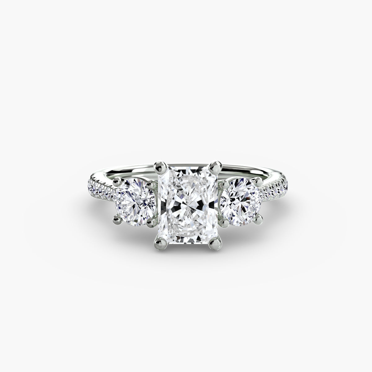 Ring Setting - 18K White Gold (Asscher)