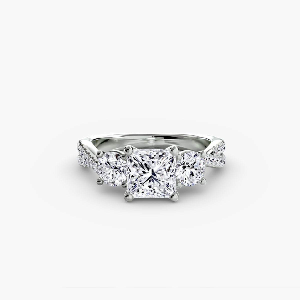 Ring Setting - 18K White Gold (Cushion)