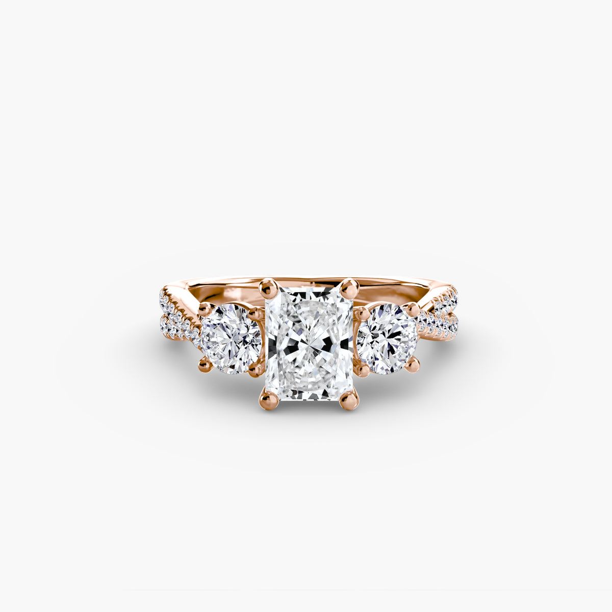 Ring Setting - 14K Rose Gold (Asscher)