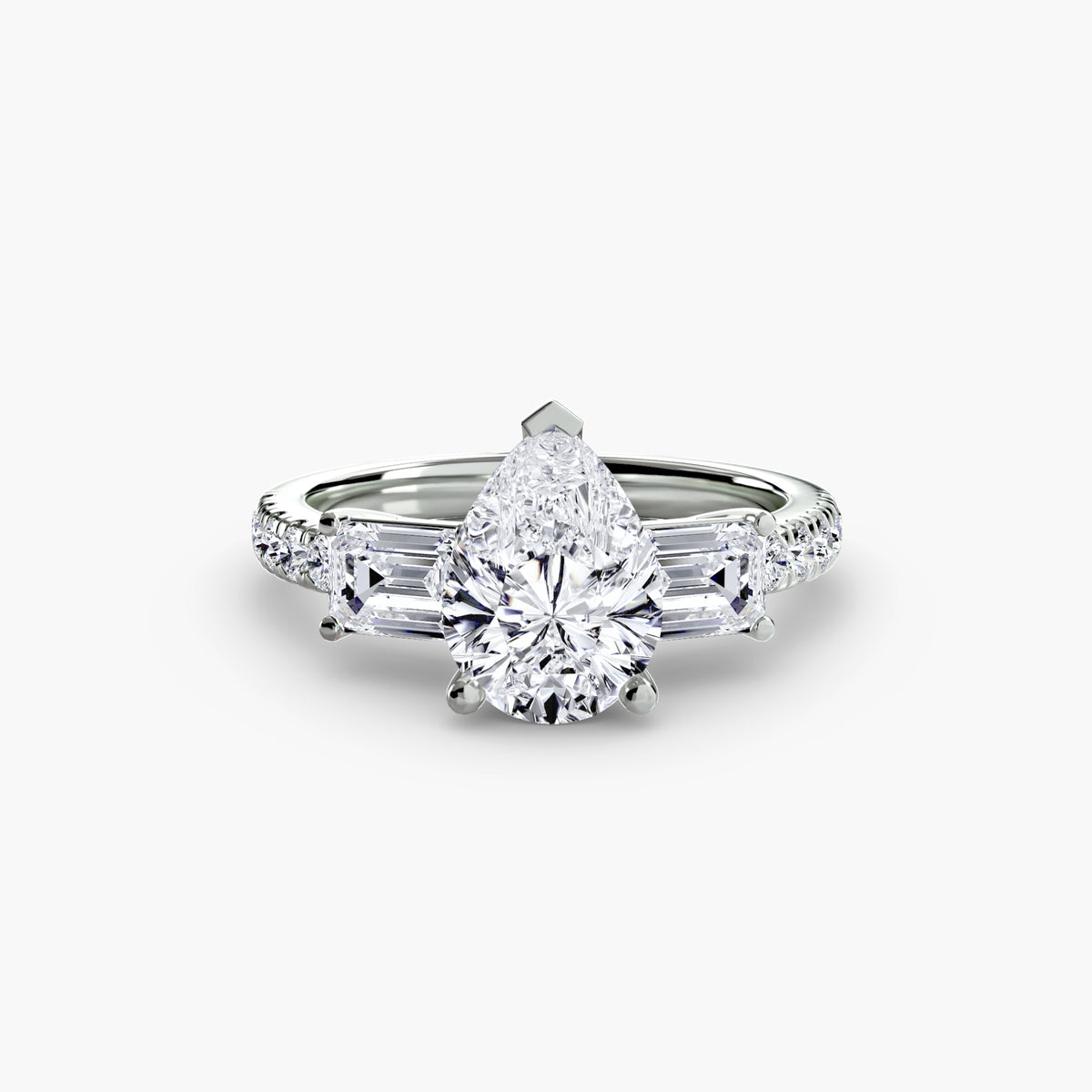 Ring Setting - 14K White Gold (Emerald)